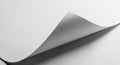 A single sheet of white paper with a curled corner rests on a smooth, light background Royalty Free Stock Photo