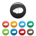 Single shell icons set color