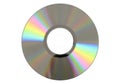 Single shiny compact disc with rainbow spectrum reflection isolated on white Royalty Free Stock Photo