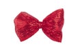 Single shiny red bow