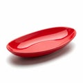 Shiny Red Oval Ceramic Serving Dish on White Background bowl Royalty Free Stock Photo