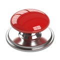 Shiny red button on transparent background AI Generated Royalty Free Stock Photo