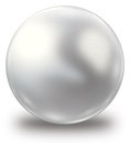 Single Shiny White Pearl Isolated