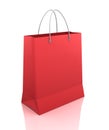 Single shopping bag 3d illustration