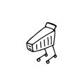 Single shopping cart icon. trolley sign. Vector linear illustration Royalty Free Stock Photo