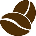 SINGLE SILHOUETTE COFFEE BEANS ICON