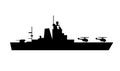 Single of silhouettes of warships for design and Royalty Free Stock Photo