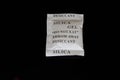Single silica gel sachet or packet black text