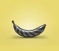 Single Silver Banana Wrapped In Black Stripes