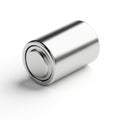 Single Silver Button Cell Battery on a White Background coin cell battery silver battery Royalty Free Stock Photo