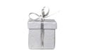 Single silver coloured gift