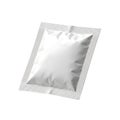 Single silver packet with a perforated edge on a white background Royalty Free Stock Photo
