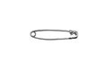 Single silver safety pin on white background Royalty Free Stock Photo