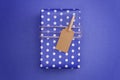 Single Simple Wrapped Present on a Matching Background