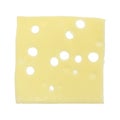 Single slice of low sodium Swiss cheese Royalty Free Stock Photo