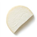 A single slice of mozzarella cheese, isolated on a white background, Royalty Free Stock Photo