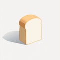Single Slice of White Bread Minimalist Illustration Royalty Free Stock Photo