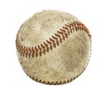 Single Slightly Worn Baseball Isolated on White Background