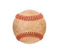 Single Slightly Worn Baseball Isolated on White Background