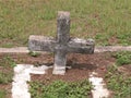 Single Small Stone Cross Marking Gravesite