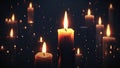 A single smoldering candle flickers in the darkness, accompanied by a hauntingly beautiful melody. As the music Royalty Free Stock Photo
