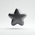 Glossy Gray Star Shape Against White Background Studio Lighting Smooth Surface Royalty Free Stock Photo