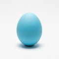 A Single Light Blue Easter Egg Centered on a White Background pastel Royalty Free Stock Photo