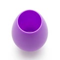 A single purple egg-shaped cup or holder with a smooth matte finish on a white background Royalty Free Stock Photo
