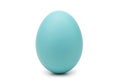 A single, smooth, teal-colored egg isolated on a white background Royalty Free Stock Photo