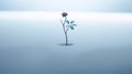 Isolated Flower On Snow: A Surreal 3d Landscape With Darkly Romantic Illustrations