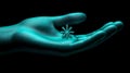 Single Snowflake on Dark Background