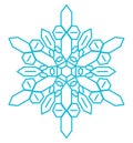 Single snowflake isolated on transparent Royalty Free Stock Photo