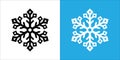 Single snowflake vector design. Snow flake icon. Distinctive hexagonal shape in white, black, and blue color for paper cut craft Royalty Free Stock Photo