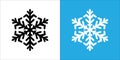 Single snowflake vector design. Snow flake icon. Distinctive hexagonal shape in white, black, and blue color for paper cut craft Royalty Free Stock Photo