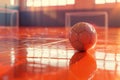 A single soccer ball placed on a hard, flat surface Royalty Free Stock Photo