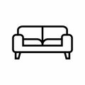 Single Sofa Outline Icon Vector