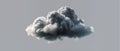 Realistic Cloud Illustration â soft fluffy textured cloud, grey background, atmospheric sky element Royalty Free Stock Photo
