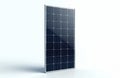 Single solar panel on clean white background. Realistic metallic frame with visible grid details. Object isolated, clean, new Royalty Free Stock Photo