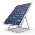 Single Solar Panel on a White Metal Stand on White Background solar energy renewable energy Royalty Free Stock Photo