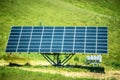 Single solar panel making energy on sunny day Royalty Free Stock Photo