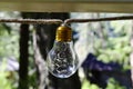 Single Solar Powered Outdoor Light Bulb Close Up Royalty Free Stock Photo