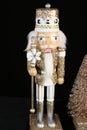 Single soldier-The nutcracker Gold Toy Soldier for Christmas displays! Royalty Free Stock Photo