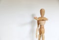 drug pill dealing taking series with wooden manikin figures