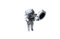 Single space Astronaut in white suit with red lines