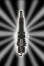 Single spark plug with strong backlight glow and star effect Royalty Free Stock Photo