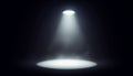 Single Spotlight Illumination: Beam Focus Concentration Dark Room Stage Space Highlight Light Effect Performance Presentation Royalty Free Stock Photo