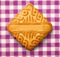 Single square biscuit in closeup