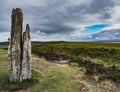 Single Standing Stone, Ring of Brodgar Royalty Free Stock Photo