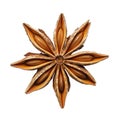 A Single Star Anise Pod, Isolated on Black Background