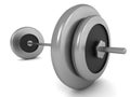 Single Steel Barbell wideangle perspective Royalty Free Stock Photo